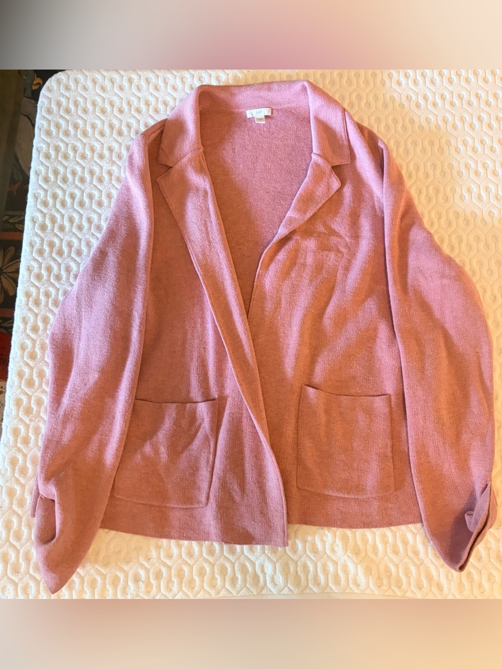 J. Jill Dusty Rose Open-Front Pocket Cardigan